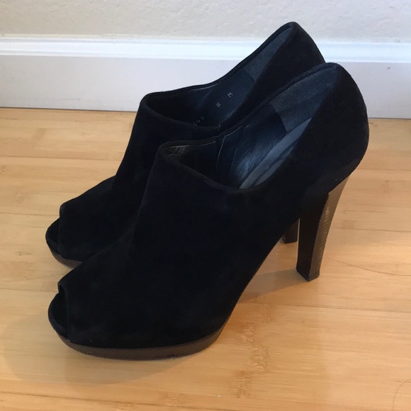 Stuart Weitzman suede open toe ankle booties - Picture 2 of 6